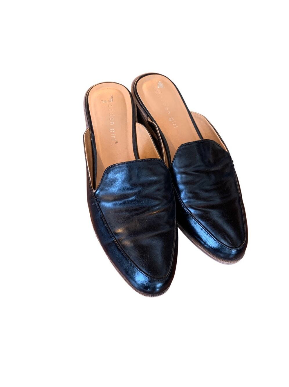 Madden Girl Flats Black Mules Slip On SZ 8 Women